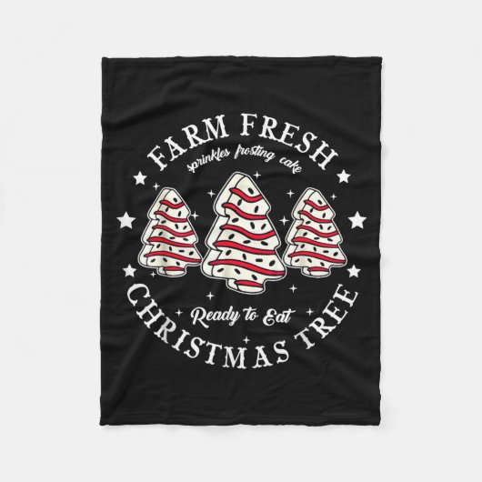 Farm Fresh Ready To Eat Christmas Tree Cake Funny Fleecedecke (Vorderseite)