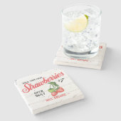 FARM FRESH STRAWBERRIES STRAWBERRY PATCH FARMHOUSE STEINUNTERSETZER (Seitenansicht)