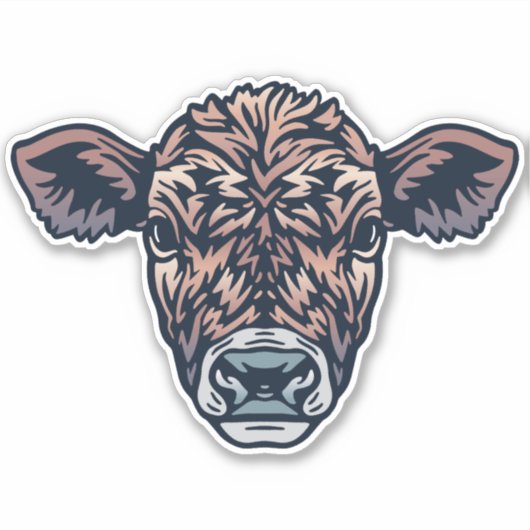 Farm Friend Cattle Face Aufkleber (Vorderseite)