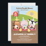 Farm Friends Birthday Party Einladung<br><div class="desc">Cock-a-Doodle-Moooo! Diese herzhafte Geburtstagsfeier-Einladung für Kinder ist voll von freundlichen Landtieren, die Ihr Kleines in der Liebe haben wird, und die gedruckte Version hat eine Farbtupfer-Rückseite, die Ihre Gäste bei Ihrer Ankunft genießen können. Klicken Sie einfach auf "Personalisieren Sie diese Vorlage", um Ihren eigenen Text hinzuzufügen, dann lassen Sie ihn...</div>