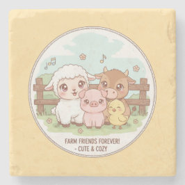 Farm friends forever - cute & cozy steinuntersetzer