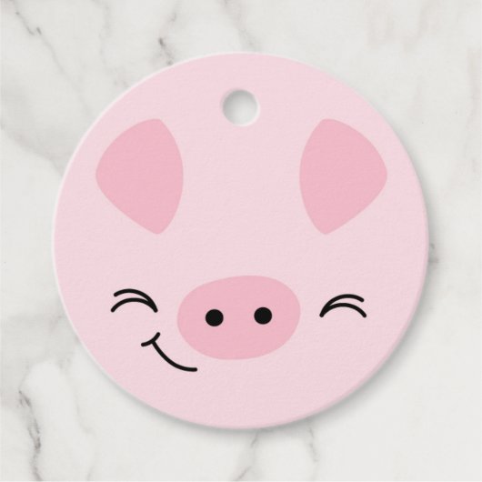 Farm Friends Playful Pig Gift Tag Geschenkanhänger (Vorderseite)