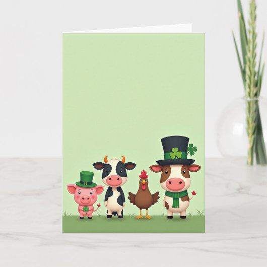 Farm Friends St. Patricks Day Karte (Vorderseite)