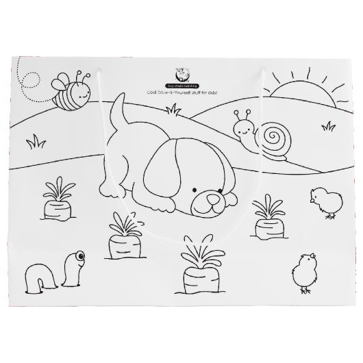 Farm Friends verschenken Beutel mit Farbe und sich Große Geschenktüte (Rückseite)