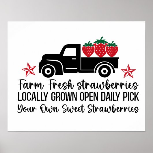 Farm frische lokale Erdbeeren wählen Sie selbst. Poster (Vorne)