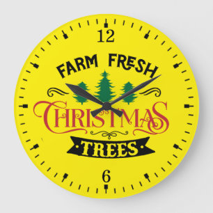 Farm-Frische Weihnachtsbäume Design-54390 Große Wanduhr