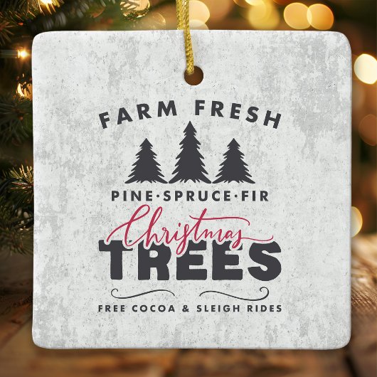 Farm Frische Weihnachtsbaumen Bauernhof Weihnachte Keramikornament