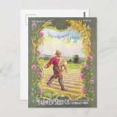 Farm Garden Seed Vintag Illustration Postkarte (Vorne/Hinten)