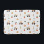 Farm Garden Wasserfarbe Muster Badematte<br><div class="desc">Karo aus diesem niedlichen trendigen Design mit einem lustigen Aquarellhof.</div>