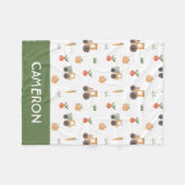 Farm Garden Wasserfarbe Muster Fleecedecke (Vorderseite (Horizontal))