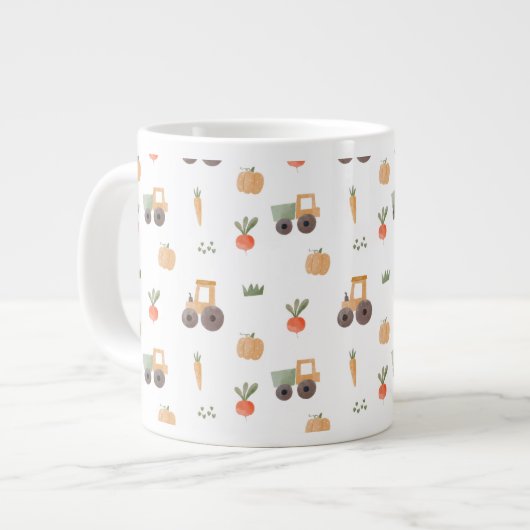 Farm Garden Wasserfarbe Muster Jumbo-Tasse (Vorderseite Links)