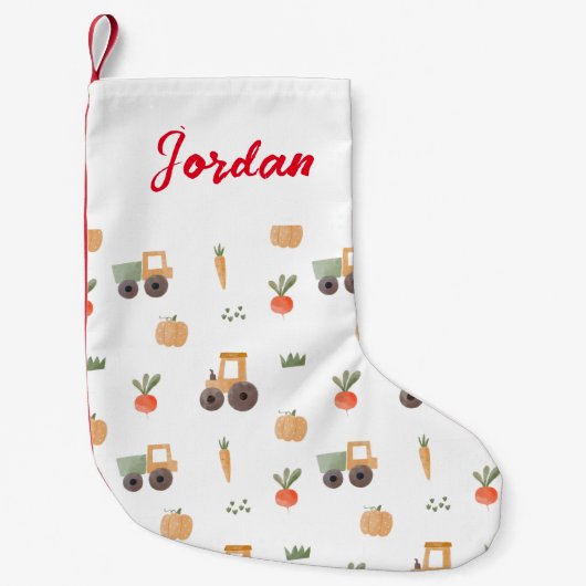 Farm Garden Wasserfarbe Muster Kleiner Weihnachtsstrumpf (Vorderseite)