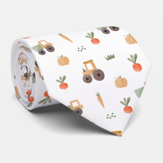 Farm Garden Wasserfarbe Muster Krawatte (Gerollt)