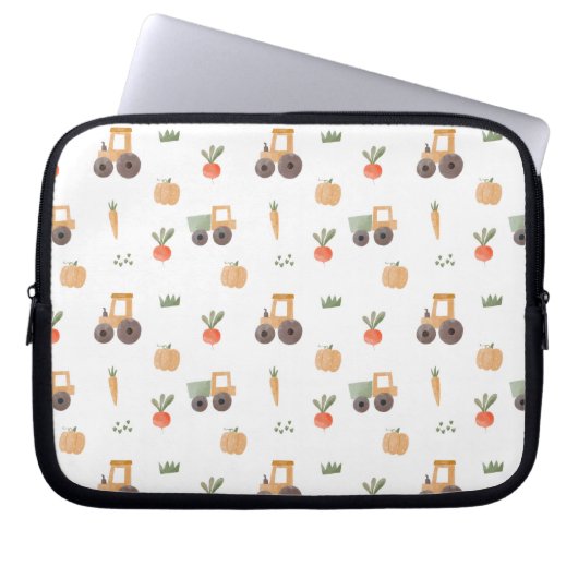 Farm Garden Wasserfarbe Muster Laptopschutzhülle (Vorderseite)
