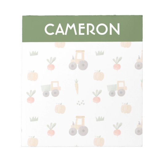 Farm Garden Wasserfarbe Muster Notizblock (Vorderseite)