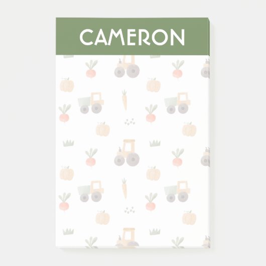 Farm Garden Wasserfarbe Muster Post-it Klebezettel (Vorderseite)