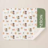 Farm Garden Wasserfarbe Muster Sherpadecke (Vorderseite (Horizontal))