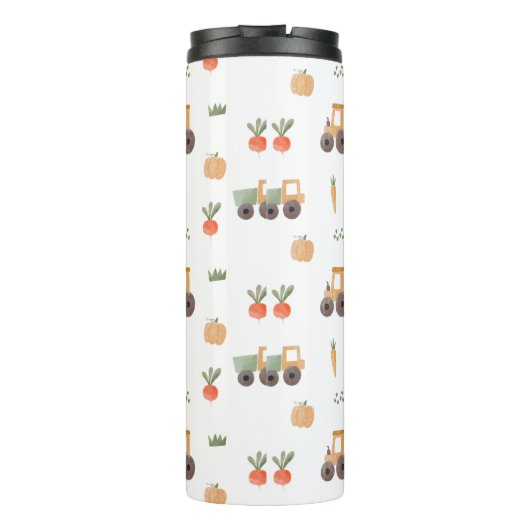 Farm Garden Wasserfarbe Muster Thermosbecher (Rückseite)