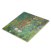 Farm garden with sunflowers by Gustav Klimt Fliese (Seite)
