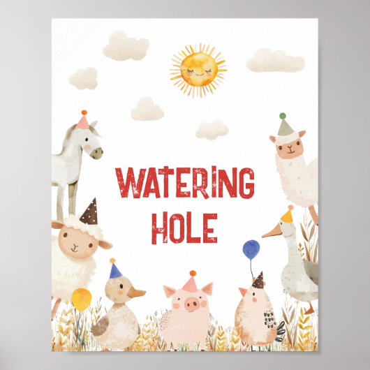 Farm Geschenke Geburtstagszeichen Poster (Vorne)