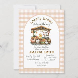 Farm Gingham Market Grown Baby Shower Einladung