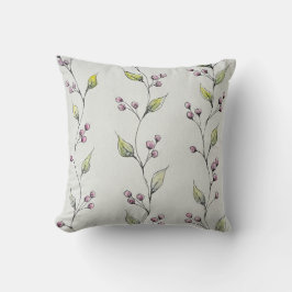 Farm Girl Artistry Berry und Blätter Throw Kissen