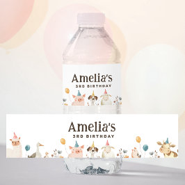 Farm Girl Birthday Water Flasche Etikett