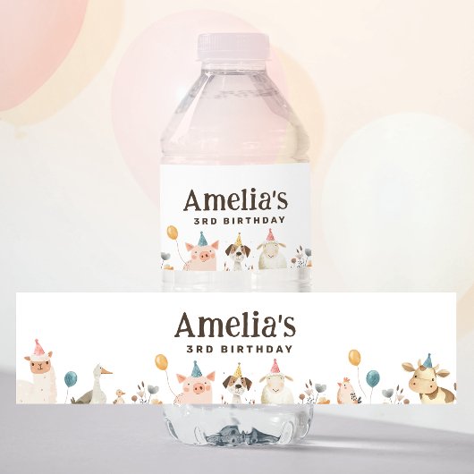Farm Girl Birthday Water Flasche Etikett
