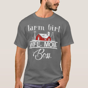 Farm Girl Ehefrau Mama Boss Shirt Funny Farm Gesch