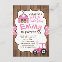 Farm Girl Invasion, rosa Barnyard und Traktor