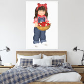 Farm Girl with Basket of Äpfel Picture Leinwanddruck (Insitu (Schlafzimmer))
