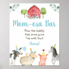 Farm Greenery Baby Shower Mama-osa Bar Sign Poster