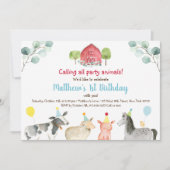Farm Greenery Party Tier Geburtstag Einladung (Vorderseite)