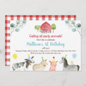 Farm Greenery Party Tier Geburtstag Einladung (Vorne/Hinten)