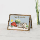Farm Happy Birthday Folded Foto und Message Card Karte (Vorderseite)
