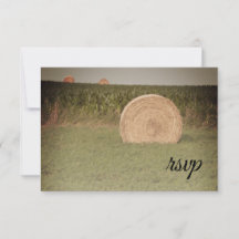 Farm Hay Bales Country Wedding RSVP
