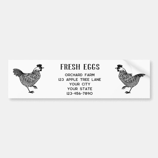 Farm Hen Fresh Eggs Autoaufkleber (Vorne)