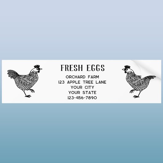 Farm Hen Fresh Eggs Autoaufkleber