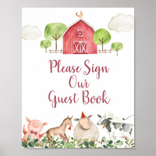 Farm House Animals Barnyard Bitte unterschreiben S Poster