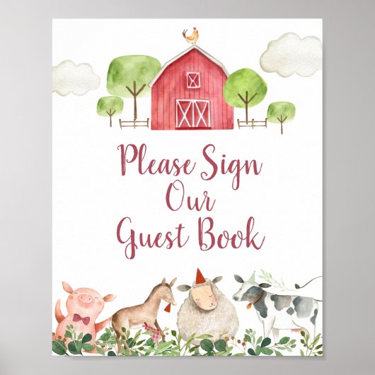 Farm House Animals Barnyard Bitte unterschreiben S Poster (Vorne)