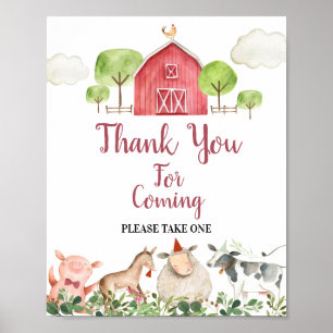 Farm House Animals Barnyard Vielen Dank für Ihren Poster