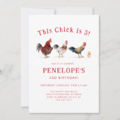 Farm Hühnchen Diese Kätzchen Geburtstagsparty Einladung (Vorderseite)