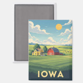 Farm in Iowa Travel Magnet (Vorderseite/Rückseite)
