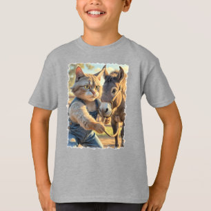 Farm Katze mit Esel! T-Shirt