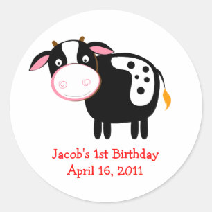 FARM KUH Baby Shower oder Geburtstagsgeschenk-Aufk Runder Aufkleber