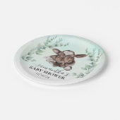 Farm Kuh Calf Baby Dusche Eukalyptus Pappteller (Schrägansicht)