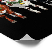 Farm Kuh Rentier Weihnachtsmannmütze Weihnachtslic Poster (Ecke)