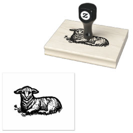 Farm Lamb Holzhandwerk Briefmarke Gummistempel