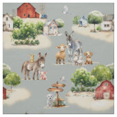 Farm Land Blue Seamless Pattern Stoff (Muster)