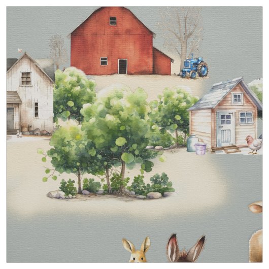 Farm Land Large Image Pattern Stoff (Muster)